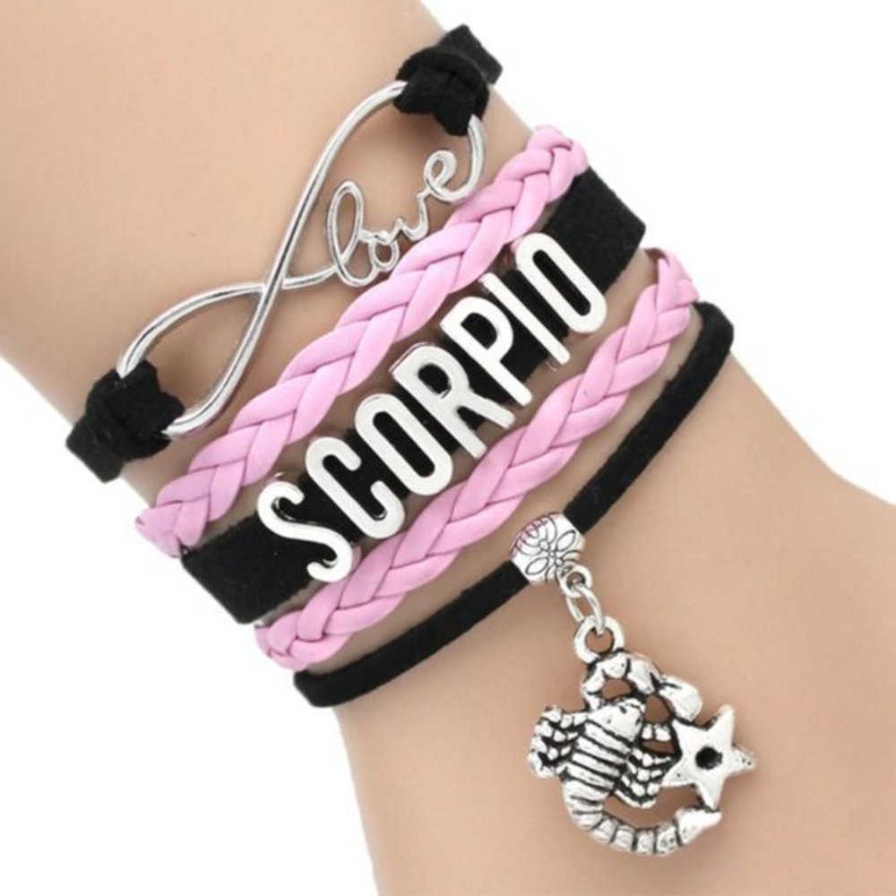 New Black Pink Scorpio Love Wrap Bracelet